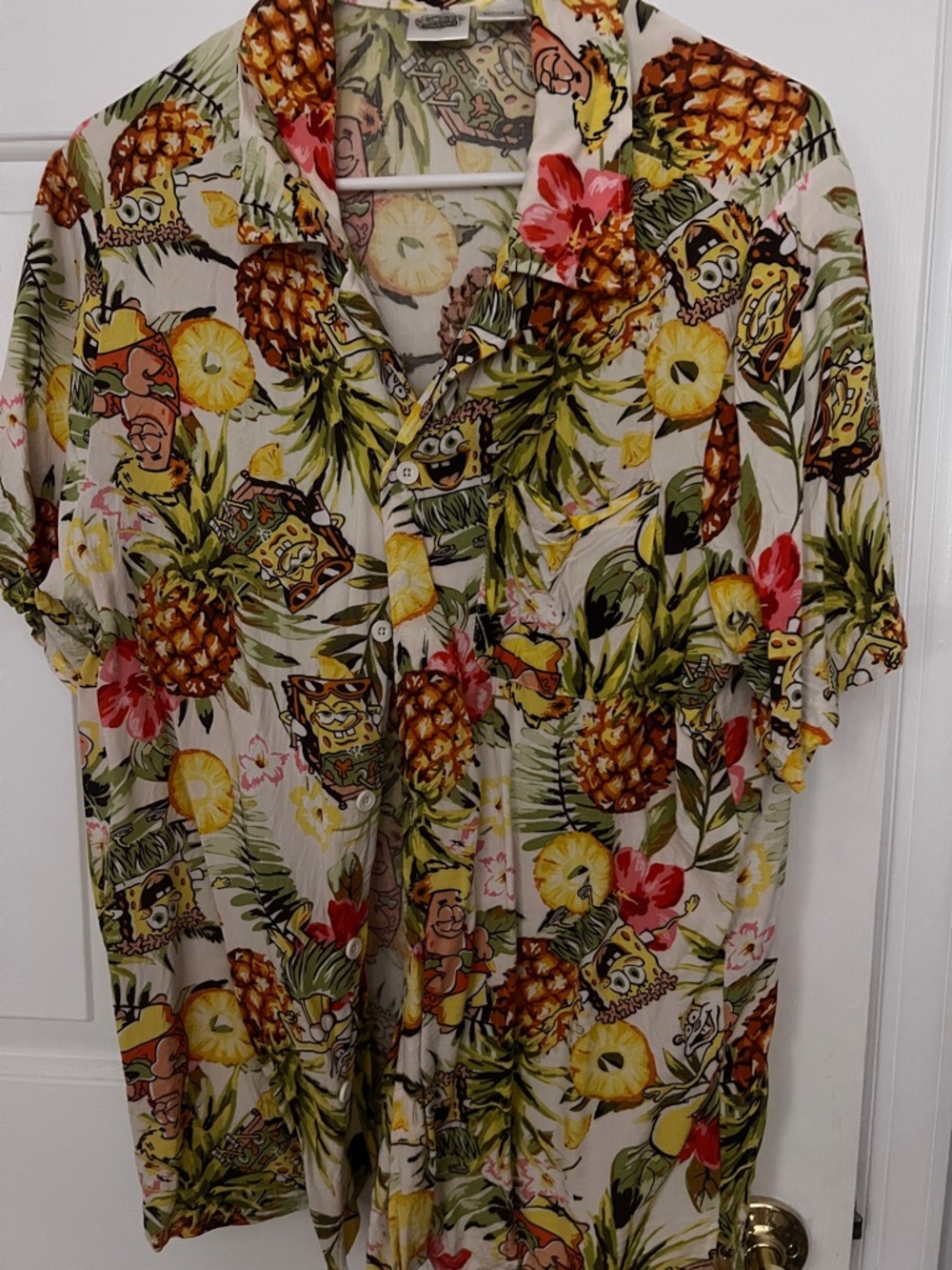 SpongeBob SquarePants Multicolor Patterned Shirt size M Mens